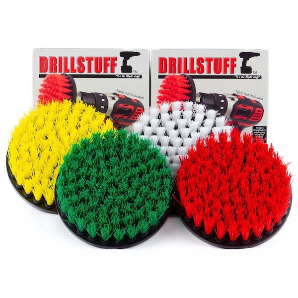Drillstuff Cleaning Supplies - Drill Brush - Power Scrubber Brush Multi Use Kit 5in-S-GRWY-QC-DS - main